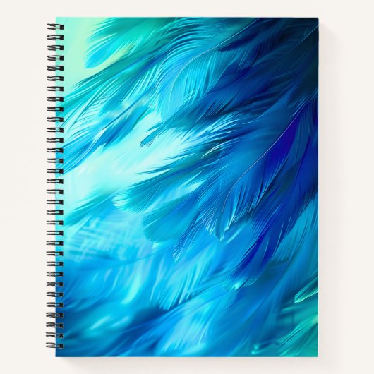 Blauwgroene Veer Abstract Notitieboek (Voorkant)