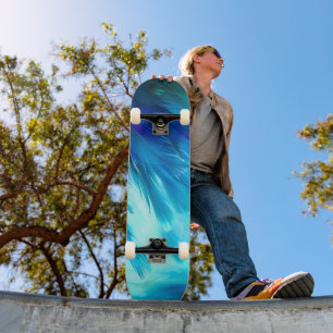 Blauwgroene Veer Abstract Persoonlijk Skateboard