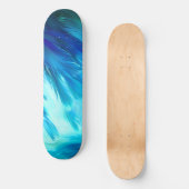 Blauwgroene Veer Abstract Persoonlijk Skateboard (Voorkant)