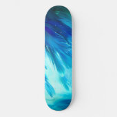 Blauwgroene Veer Abstract Persoonlijk Skateboard (Voorkant)