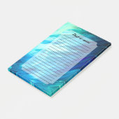 Blauwgroene Veer Abstract Post-it® Notes (Schuin)