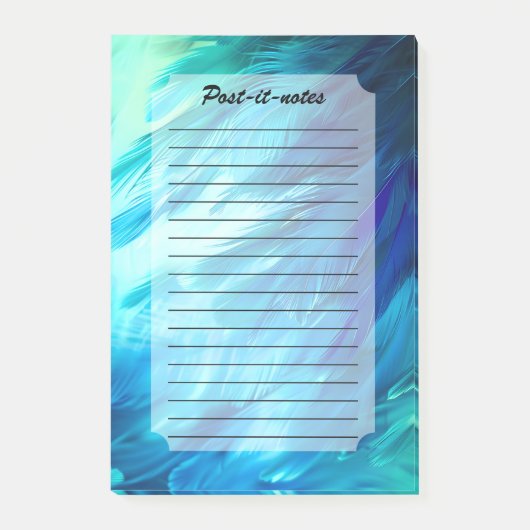Blauwgroene Veer Abstract Post-it® Notes (Voorkant)