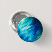 Blauwgroene Veer Abstract Ronde Button 3,2 Cm (Voorkant /achterkant)