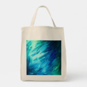 Blauwgroene Veer Abstract Tote Bag (Achterkant)