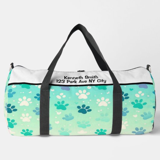 Blauwgroene Verlopende Pootafdruk Tas (Voorkant)