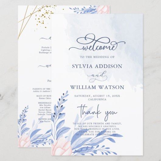 Blauwgroene vetplant bruiloftsceremonie (Voorkant / Achterkant)