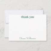 Blauwgroene Vintage Bruiloftsbruiloft Aangepaste D Bedankkaart (Voorkant)