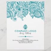 Blauwgroene Vintage Paisley Kant Flyer (Achterkant)