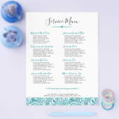 Blauwgroene Vintage Paisley Kant Flyer (Enkel)