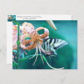 Blauwgroene vlinder briefkaart (Voorkant / Achterkant)