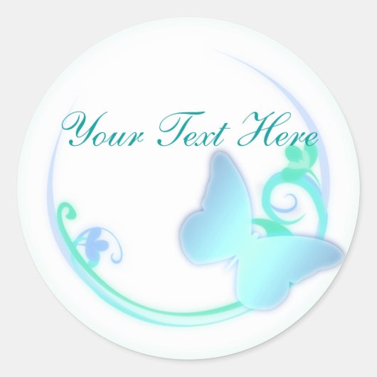 Blauwgroene vlinder Stickers (Voorkant)