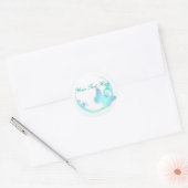 Blauwgroene vlinder Stickers (Envelop)