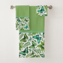 Blauwgroene vlinders bad handdoek