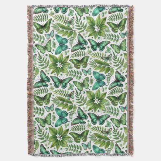 Blauwgroene vlinders deken (Voorkant Verticaal)