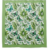 Blauwgroene vlinders douchegordijn (Voorkant)