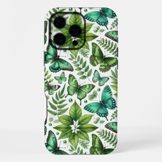 Blauwgroene Vlinders iPhone Hoesje (Achterkant)