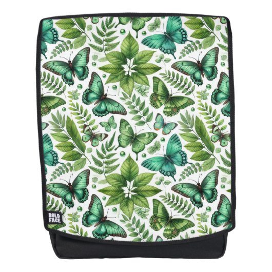 Blauwgroene vlinders rugtassen (Voorkant)