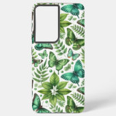 Blauwgroene vlinders samsung galaxy hoesje (Achterkant)