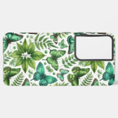 Blauwgroene vlinders samsung galaxy hoesje (Achterkant horizontaal)