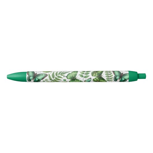 Blauwgroene vlinders zwarte inkt pen (Voorkant)