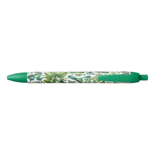 Blauwgroene vlinders zwarte inkt pen (Achterkant)