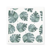 Blauwgroene Waterverf Monstera Patroon