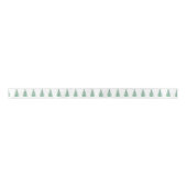 Blauwgroene Waterverf Pine Tree Patroon Satijnen Lint (Voorkant)