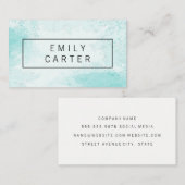 Blauwgroene waterverf visitekaartje (Voorkant / Achterkant)