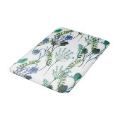Blauwgroene waterverf wilde bloem badmat (Gekanteld)