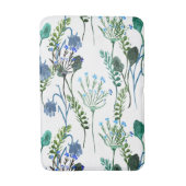Blauwgroene waterverf wilde bloem badmat (Voorkant Verticaal)