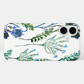 Blauwgroene waterverf wilde bloem Case-Mate iPhone case (Achterkant (horizontaal))