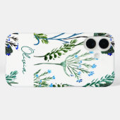 Blauwgroene waterverf wilde bloem Case-Mate iPhone case (Achterkant (horizontaal))