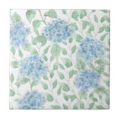 Blauwgroene waterverf wilde bloem tegeltje (Voorkant)