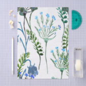 Blauwgroene waterverf wilde bloem tissuepapier (Craft)