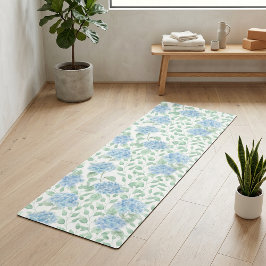 Blauwgroene wilde bloem aquarel yogamat