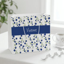 Blauwgroene wilde bloem waterverf monogram naam