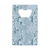 Blauwgroene witte slang creditkaart flessenopener (Voorkant)