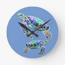 Blauwgroene zeeschildpadden