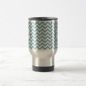 Blauwgroene Zigzag Monogrammed Reisbeker (Center)