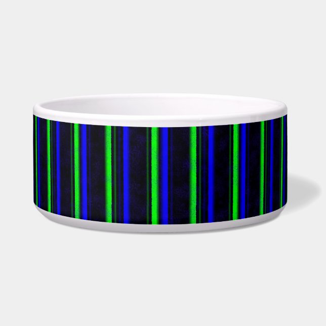 Blauwgroene zwarte strepen voerbakje (Voorkant)