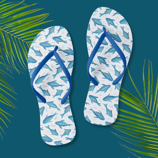 Blauwhaaienpatroon Teenslippers