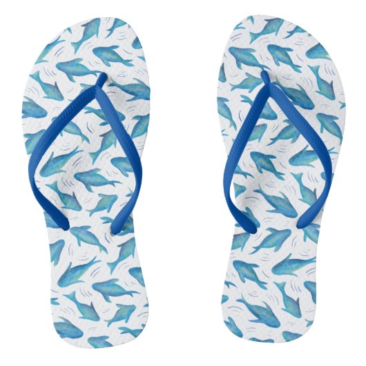 Blauwhaaienpatroon Teenslippers (Voetbed)