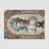 Blauwharige rococo buste - Decoupage Tissuepapier (Voorkant)