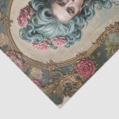 Blauwharige rococo buste - Decoupage Tissuepapier (Detail)