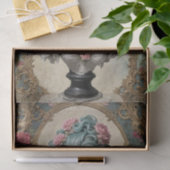 Blauwharige rococo buste - Decoupage Tissuepapier (Geschenk)