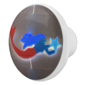 blauwharige zeemeermin keramische knop (Rechts)