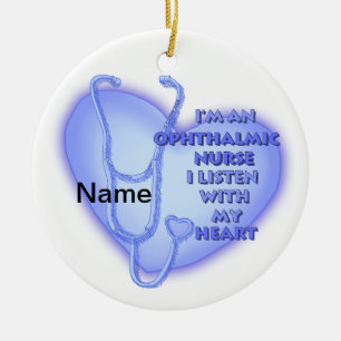 Blauwhart Ophthalmic Nurse Keramisch Ornament
