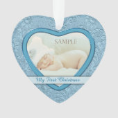 Blauwhart voor eerste kerstmis Baby Ornament (voorkant)