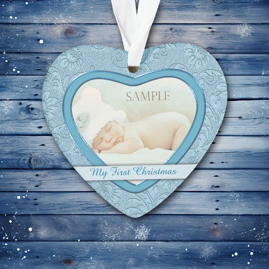 Blauwhart voor eerste kerstmis Baby Ornament