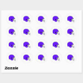 blauwhelm van football ronde sticker (Vel)
